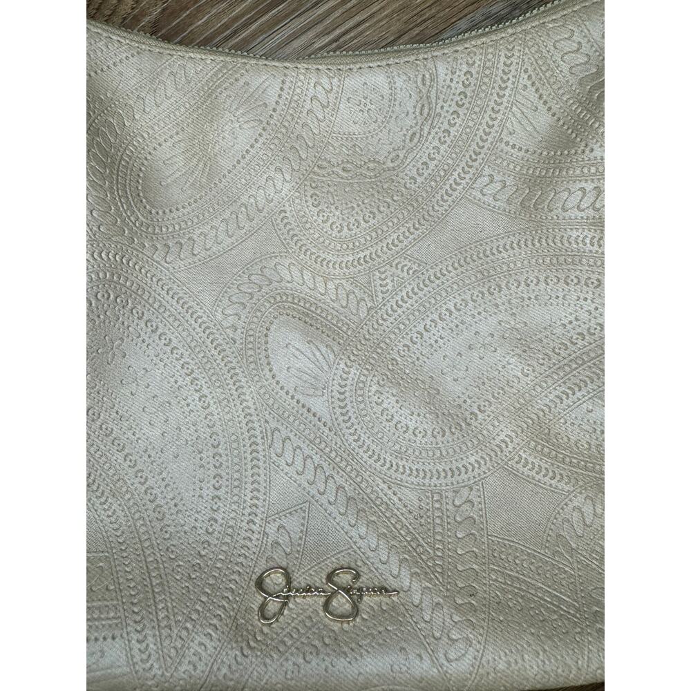 Jessica Simpson tan crossbody Faux leather purse textured design - Picture 2 of 13
